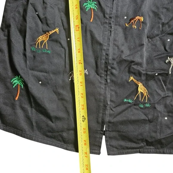 The Quaker Factory Safari Animal Embroidered Jacket Small Cotton Art To Wear NWT - Picture 5 of 6